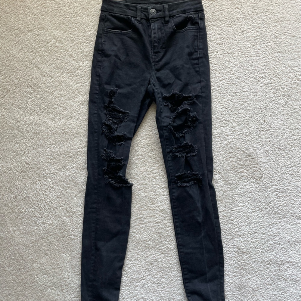 American Eagle Black Ripped Jeans